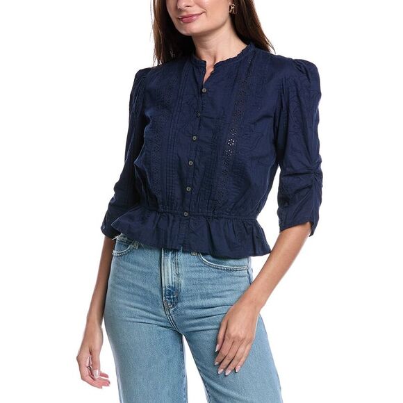 Sam Edelman Womens  Scarlette Blouse, Blue - Picture 1 of 3